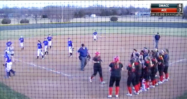 Big hitting performance carries The Lady Red Devils past Des Moines Area CC 7-6