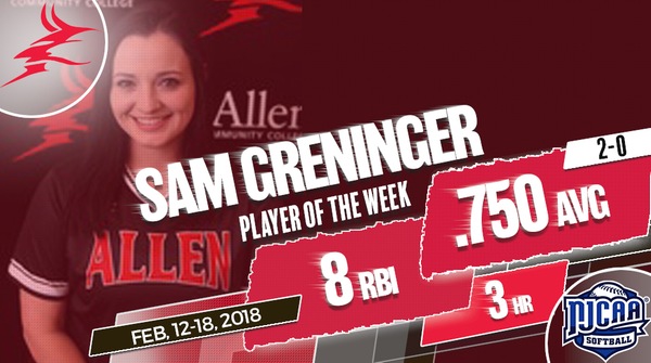 Sam Greninger Earns Conference/National Player of the Week